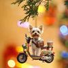 Yousheng Car Pendant Lifelike Puppy Ridding A Motorbike Design Statue Lightweight Hanging Decoration Indoor Outdoor Decor