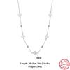 ORSA JEWELS 925 Sterling Silver Four Leaf Clover Choker Necklace With White Shell Ornament Neck Chain Jewelry Casual Wear GMN58