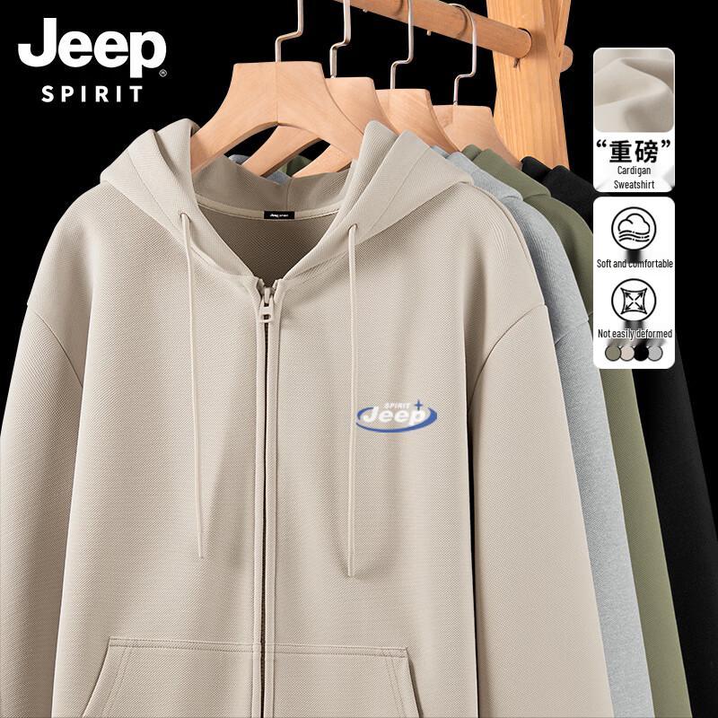 

JEEP SPIRIT Men s Heavyweight Hooded Zip-Up Sweatshirt Jacket 3XL