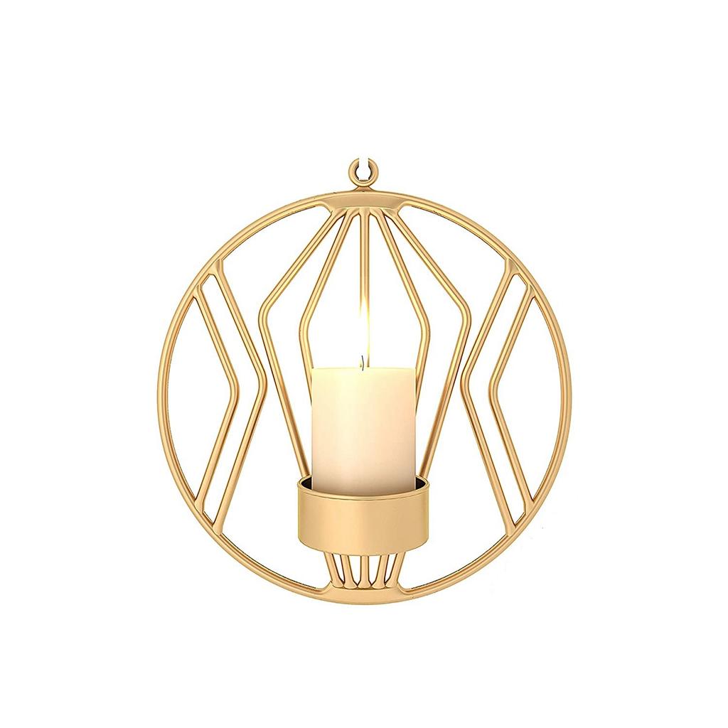 Geometric Tea Light Wall Candlestick Candle Holder for Wall Decoration_Gold Geometric Tea Light Wall Candlestick Candle Holder for Wall Decoration_Gold