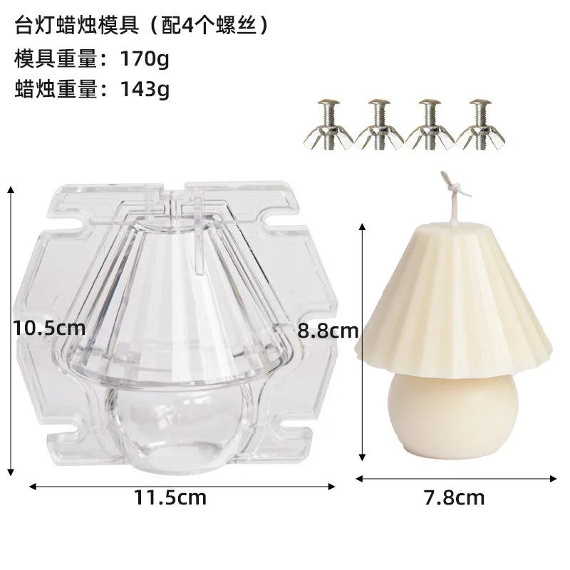 

Creative Table Lamp Candle Mold DIY Geometric Lamp Shape Aromatherapy Candle Making Tool Acrylic Plastic Molds Kit Home Gift