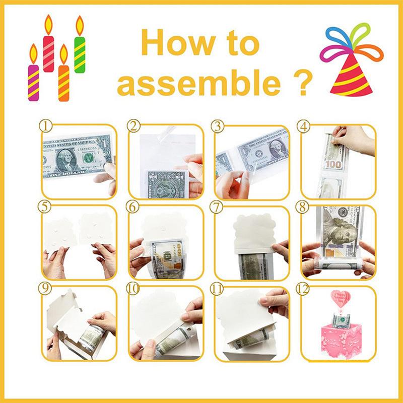 Valentine's Day Money Box Love And Gnomes Theme Valentine's Day Money Draw Box Reusable Paper Valentine's Day Money Pull Box For