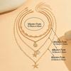4-piece Layer Ocean Theme Necklace For Women Gold Starfish Shell Conch Pendant Vintage Boho Choker Chain Beach Jewelry Gift