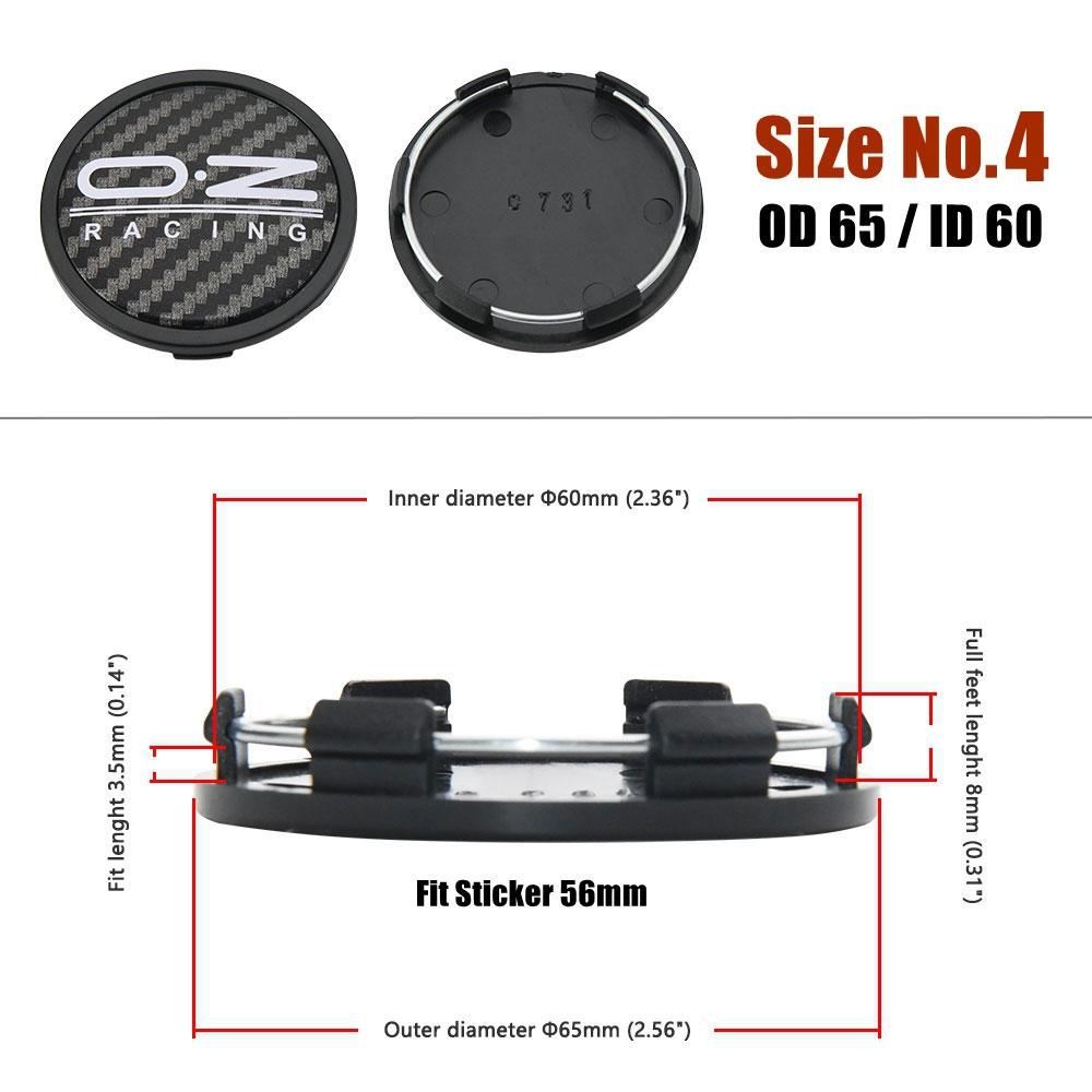 1 Set/4 Stück 58MM/60MM/63MM/65MM Kappe Für Felgen OZ Logo Radnabendeckel Sportwagen Radabdeckung Radkappen