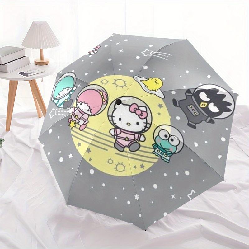 1pc Hello Kitty Space Adventure Umbrella with Plastic Handle,Suitable for All Seasons Home Travel Outdoor UmbrellaSanlio655