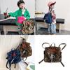 Trendy Korean Style Large Capacity Children's Backpack With Retro Leopard Print Design