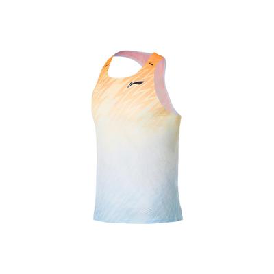 Lining Gradient Stripe Print Logo Round Neck Tank Top Men Tops Light-Blue AAYS037-2
