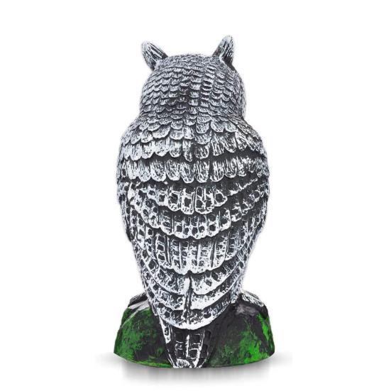 Plastic Owl Ornament Realistic Design Birds Scarecrow Owl Figure with Bright Yellow Eyes Birds Repellent Decorative Ornament