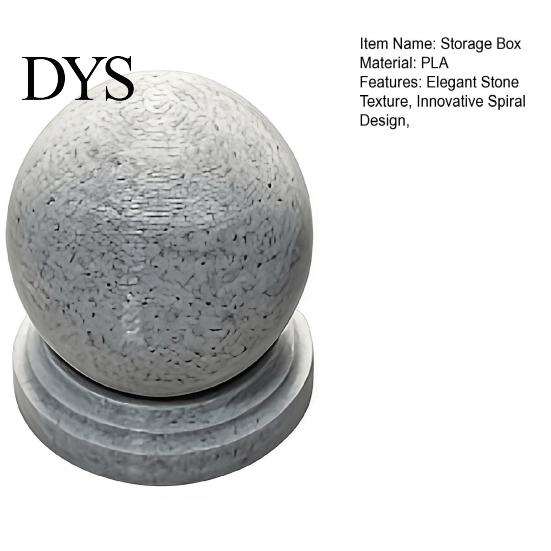 Retro Style Jewelry Holder 3D Printed Stone Ball Storage Box, Threaded Screw Sphere Container for Trinket Box Desk, Mini Round Organizer Jewelry,