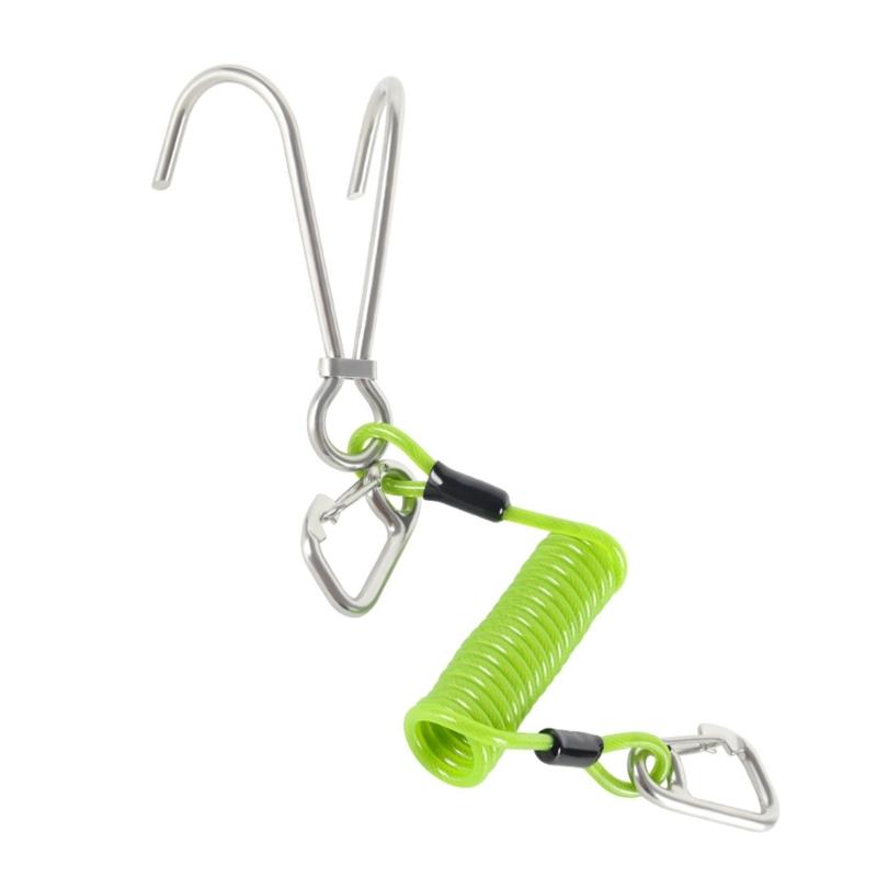 Corrosion Resistant Double Head Diving Reef Hook Dive Hook With Safety Spring Rope For Scubas Diving And Water Sports 1