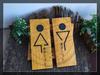 Individuelles Japanisches Restaurant Hotel Holztür Herren und Damen Waschraum Toilettenschild Retro Schild Schild Plakette
