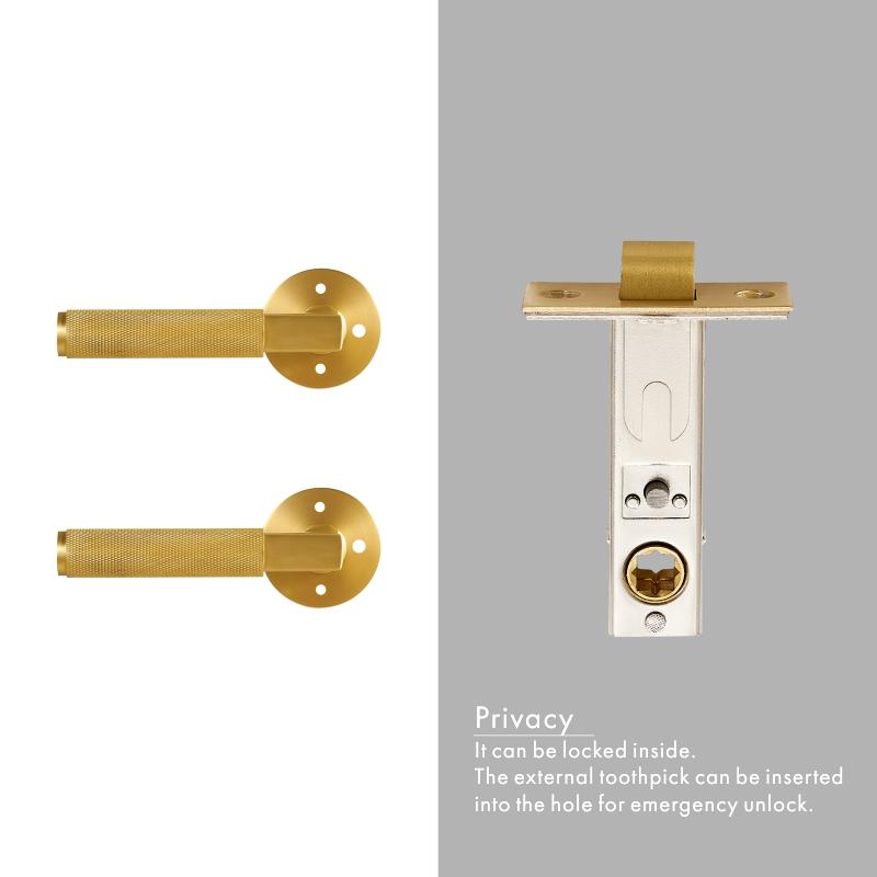 

Набір замків Dooroom з поворотником, рифлений, з латуні. Сучасний інтер єр, спальня, ванна кімната. Набір ручок для дерев яних дверей. Замок-заглушка, для приватності, прохідний