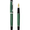 Xezo Incognito Fountain Pen Fine Nib Forest Green Layered Lacquer Pure Platinum