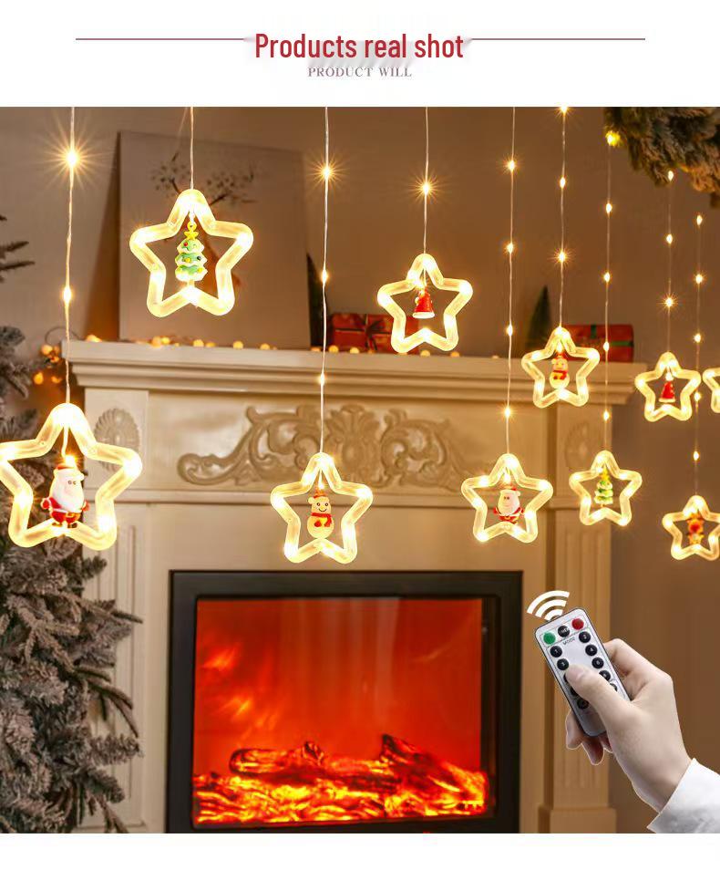 LED Christmas Circle Leather Wire Curtain & Ornament Lights for Festive Décor