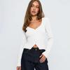 Women S V Neck Long Sleeve Ribbed Button Front Cardigan