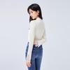 Elegant Mesh Panel Semi-High Neck Knit Top