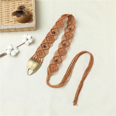 New Ethnic Skirt Boho Retro Braided Wax Rope DIY Women's Belt