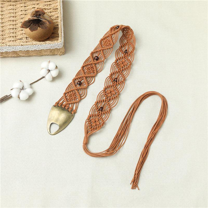 

New Ethnic Skirt Boho Retro Braided Wax Rope DIY Women s Belt