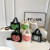 Large Capacity Letter Printed Canvas Tote Bag For Women Street Fashion Crossbody Bag