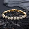 Romantic Hip Hop Jewelry Heart Zircon Tennis Bracelet Iced Out CZ Heart Tennis Bracelet for Women Valentine's Day Gift
