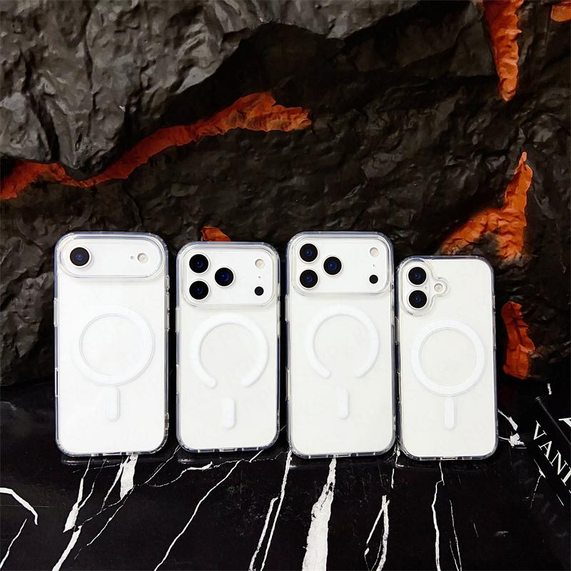 Originální magnetický bezdrátový nabíjecí kryt pro Magsafe pro iPhone 17 Air 16 15 14 13 12 11 Pro XS Max Mini XS XR Plus Průhledný kryt