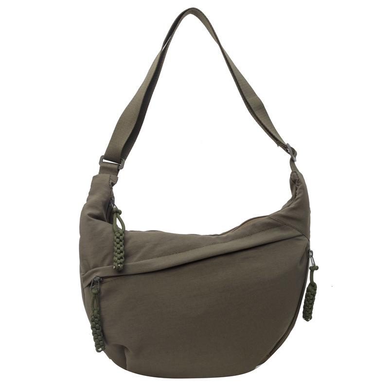 Women's Versatile Retro Nylon Crossbody Bag - Large Capacity Single Shoulder Dumpling Style