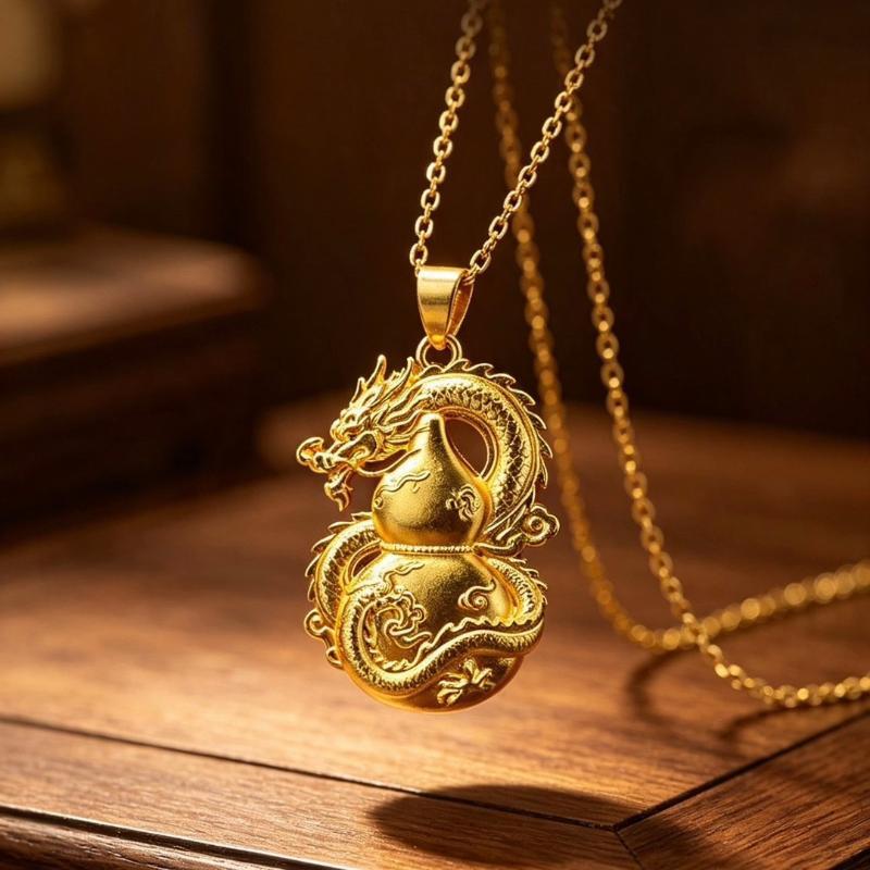Ethnic Auspicious Imitation Pendant Necklace Vintage Jewelry For Women Traditional Outfit Accessory Gift