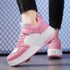 Zapatillas Deportivas Infantiles con Dos Ruedas y Ruedas Desmontables Ultraligeras Unisex Zapatillas de Patín Para Adolescentes Niñas