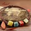 Unique Ceramics Adjustable Braided Rope Bracelet Bangle