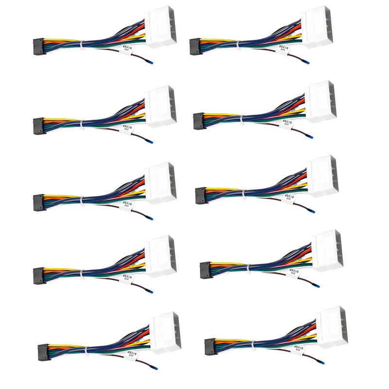 10Pcs Car Audio Radio 16 PIN Wiring Harness Adaptor For Ssangyong Spark Car Audio Radio 16PIN Wiring Harness