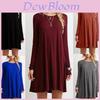 Elegant Women Autumn Fashion Basic Loose Slim Long Sleeve Mini Dress In S-5xl