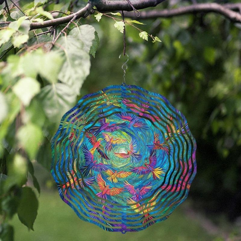 10 Inch Hanging Wind Spinner with 360 Degree Hook for Balcony Garden Decor Spring Summer Outdoor DecorationMetal Wind Chimes for Home Decor