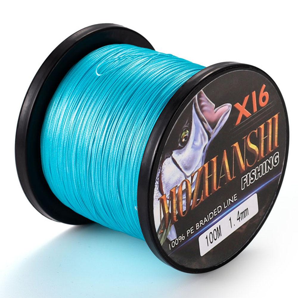 X16 100m DORISEA MOZHANSHI 16 Strands Hollow Super Strong 0.16MM-2.5MM 100% PE Braided Multifilament Fishing Line (Blue,100m&60LB)