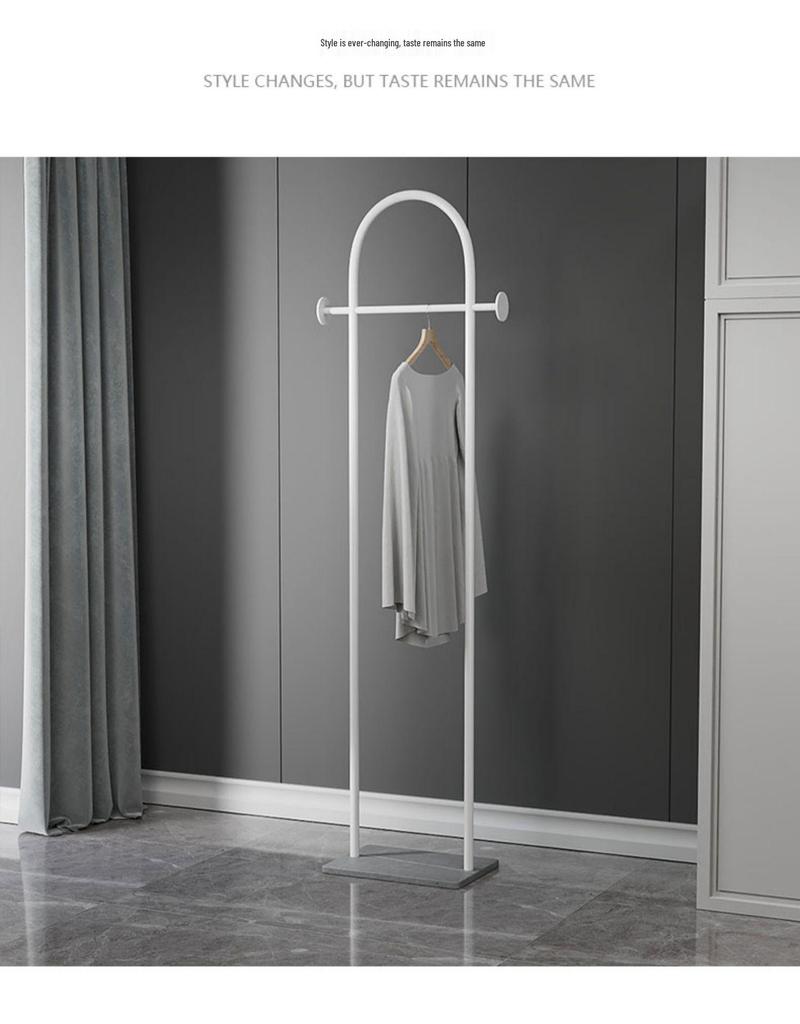 Nordic Marble & Metal Floor-standing Coat Rack, Foldable Wrought Iron Clothes Rack.