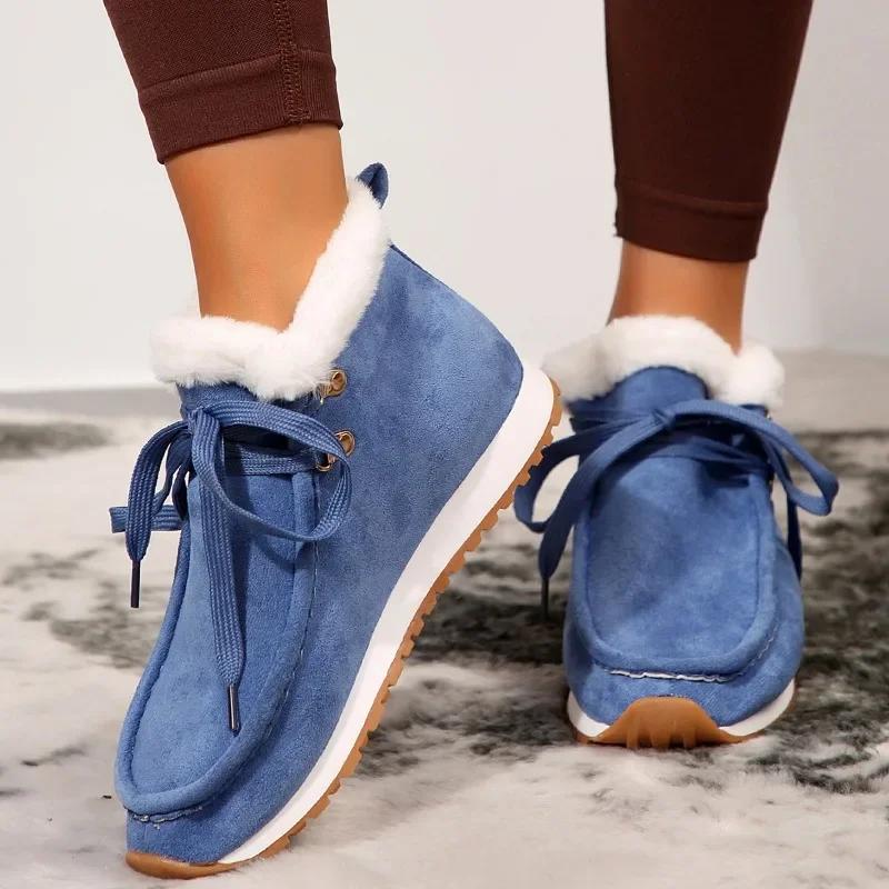 Mode 2024 Mode Einfarbig Damenstiefel Vielseitig Bestseller Winter Warm und Bequem Flache Damenstiefel Zapatos De Mujer