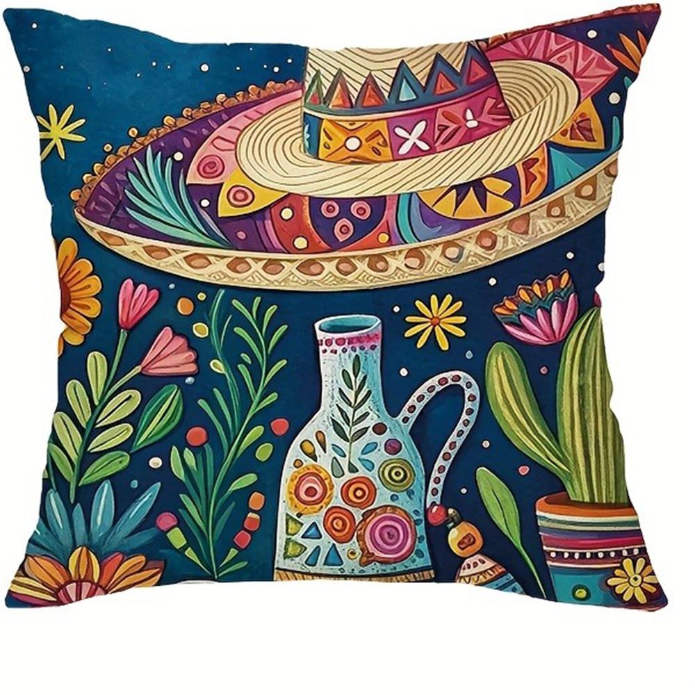 Exotic Mexican - style Pillow CoversLiving room sofa cushion cover, soft and comfortable, bedroom room decoration