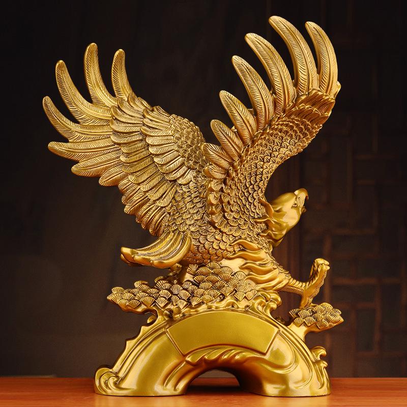 Grand Vision Eagle Figurine: Wealth & Prosperity Décor for Living Room, TV Stand, or Desk—Ideal for Housewarming and Company Celebrations