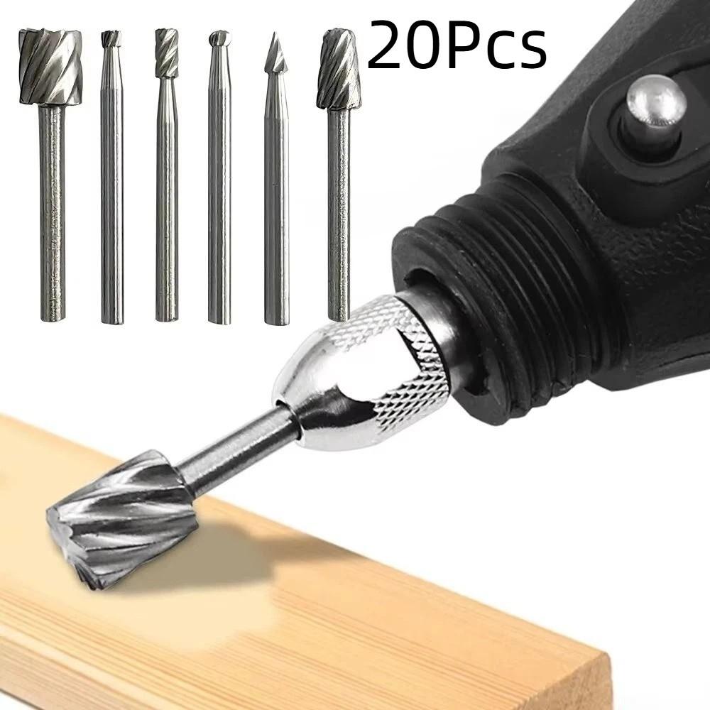 20Pcs 40mm Length Rotary Burrs Set High-Speed Steel Grinding Tool Set DIY Projects