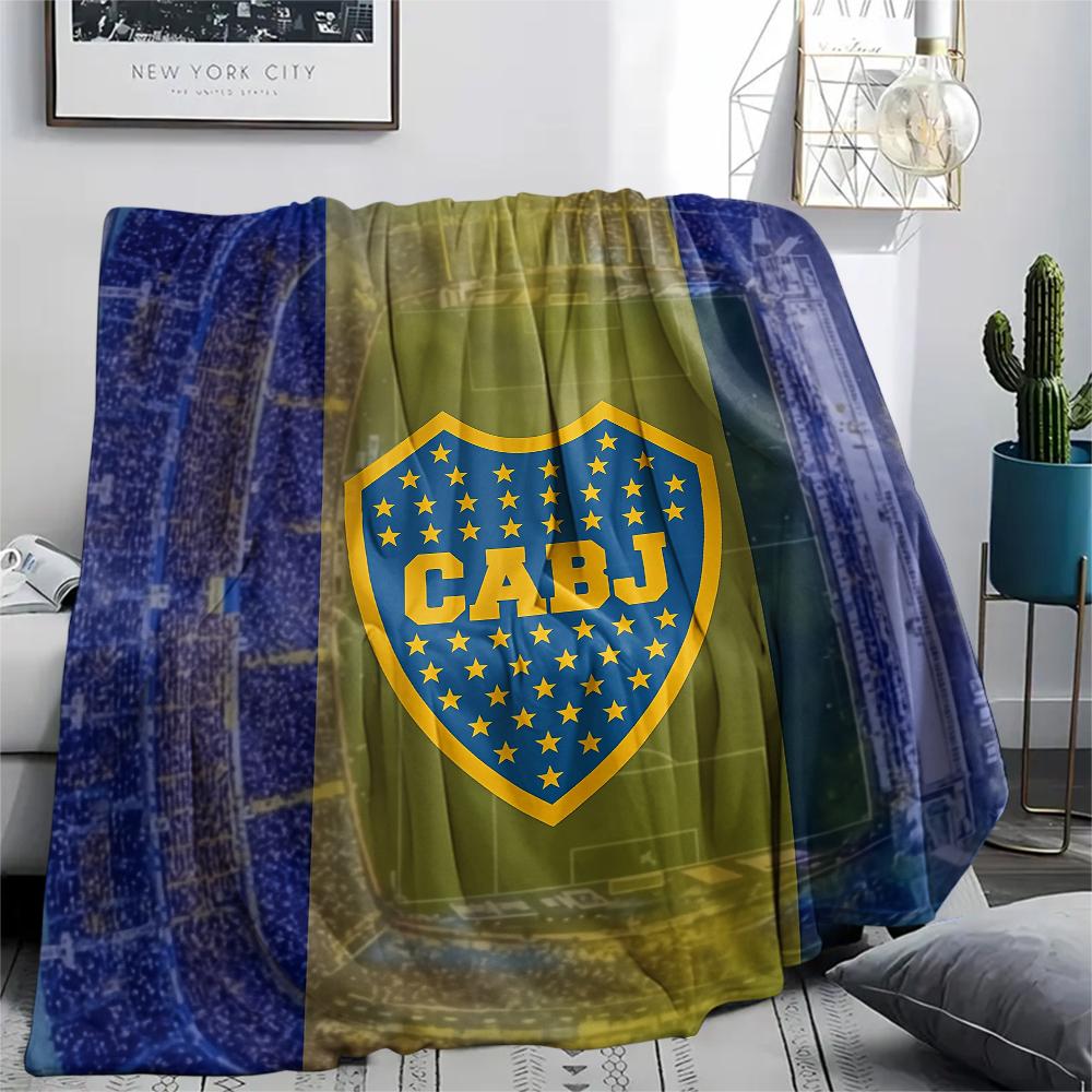 Logo Boca Juniors, Coperta in Flanella con Fantasia, Alta Qualità, Confortevole per Tutte le Stagioni, Decorazione per la Casa, Calore e Comfort, Perfetta per Regali.