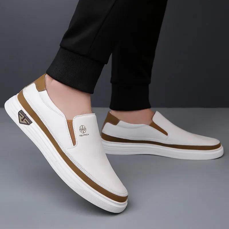 Men Handmade Genuine Leather Casual Shoes 2025 New Luxury Brand Loafers Man Flats Comfortable Slip on Driving Shoes Moccasins