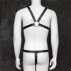 Fetish Men Leather Chastity Pants Male Body Bondage Harness Cage Erotic Pole Dance Jumpsuits Sexy Sissy Pouch Pants for BDSM Gay