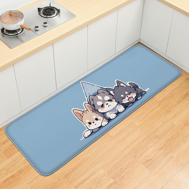 

One cartoon, three puppies, kitchen floor mats, multiple options, household non-slip floor mats, decorative mats 40x60cm