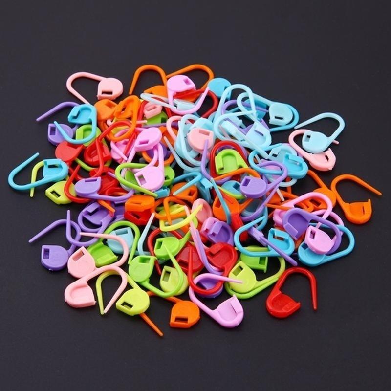 100 peças/saco Mini Estojo Tricô Crochê Marcadores de Ponto de Travamento de Plástico Acessórios de Costura