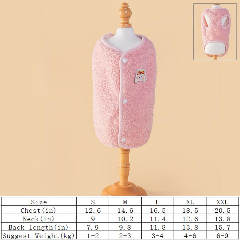 Autumn Winter Warm Dog Clothes Soft Fleece Pet Vest Puppy Jacket for Small Dog Cat Coat Costume Pet Clothes