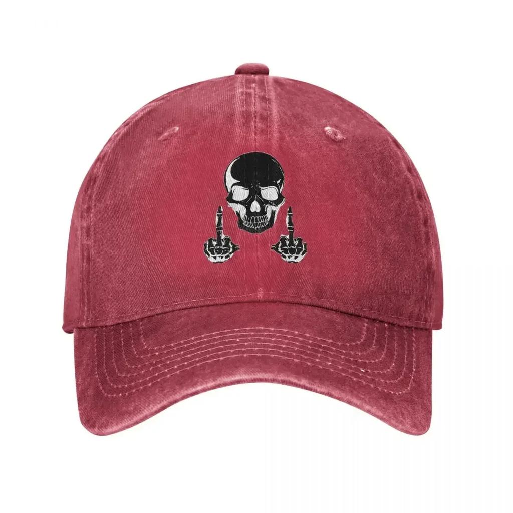 Dito Scheletrico Teschio Divertente Uomini Donne Berretto da Baseball Cappelli Lavati Usurati Cappello Vintage per Esterno Corsa Golf Copricapo