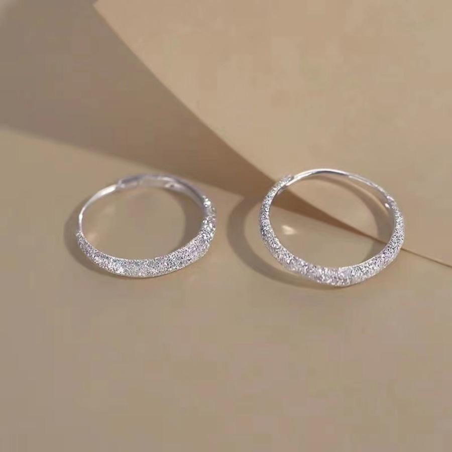 

Fashion Silvery Hoop Earrings for Galaxy Sparkling Hoop Earrings Frosted Hoop Earrings Valentine s Day Mother s Day Jewelry Gift