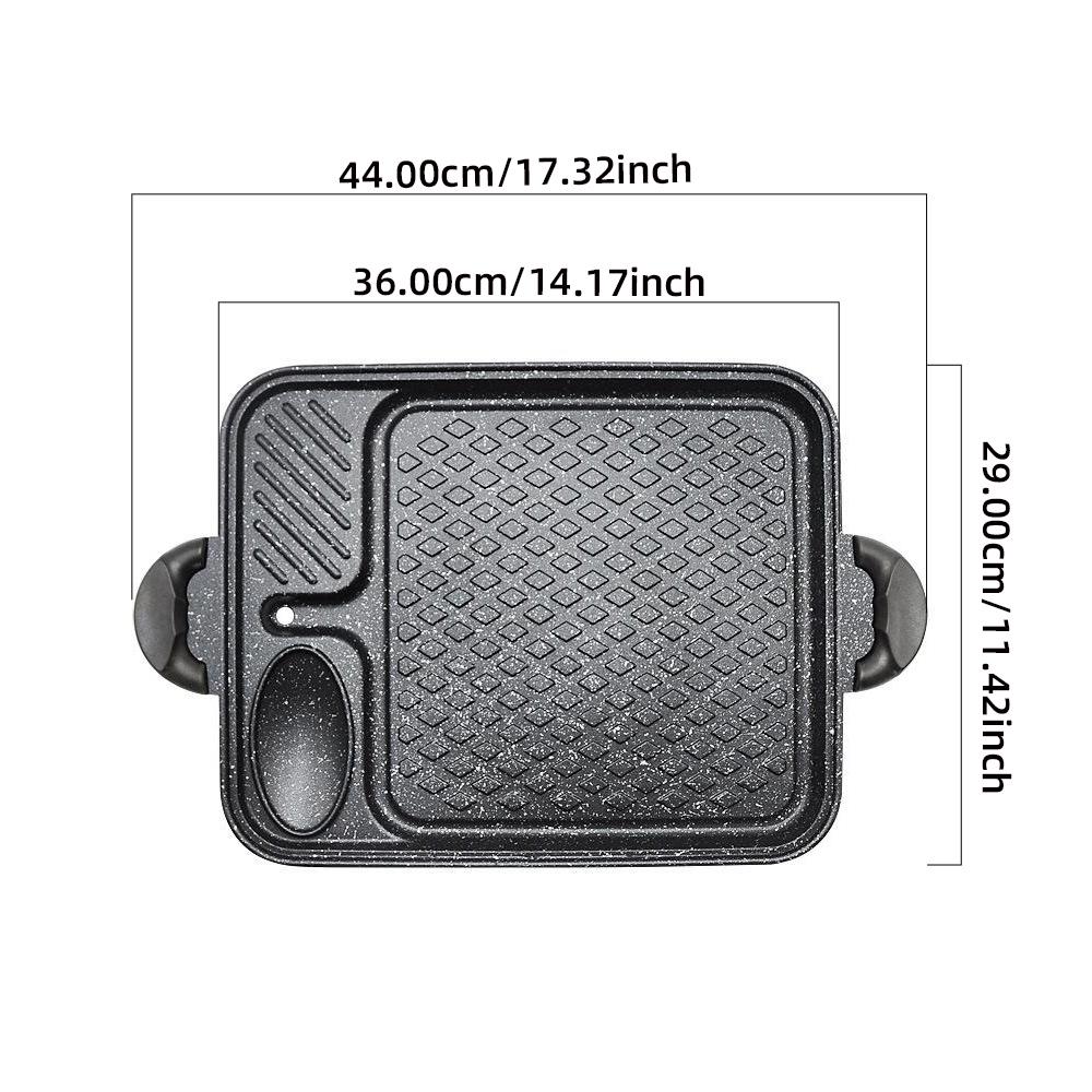 KOSUN Korean Barbecue Grill Pan Smokeless Indoor Outdoor Steak Griddles Non-stick Household Meat Skillet for Gas and Induction