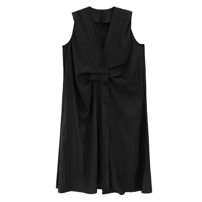 

XITAO Women Sleeveless Vintage Dress ZMY1393 One Size чёрный