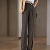 2025 Summer Women's High Waist Ice Silk Straight Leg Pants: Slimming, Tall, Versatile, and Cool