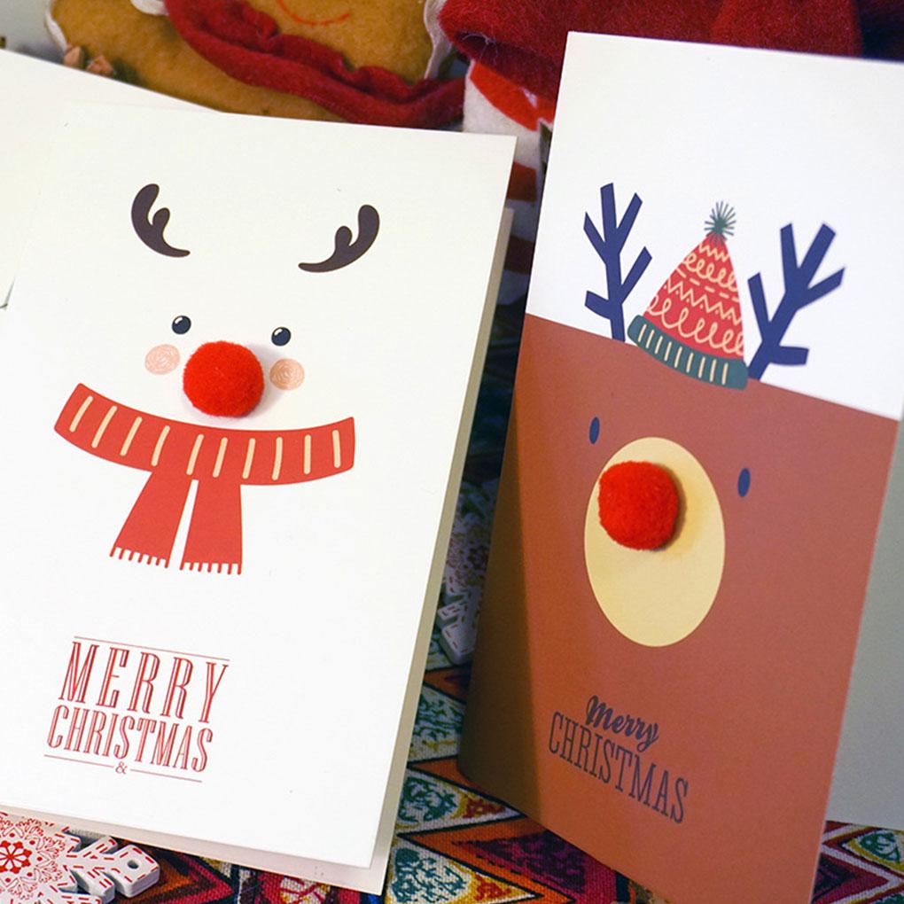 Unique Merry Xmas 3D Cartoon Animal Card Happy New Year Christmas Card Postcard Holiday Children Gift Cards